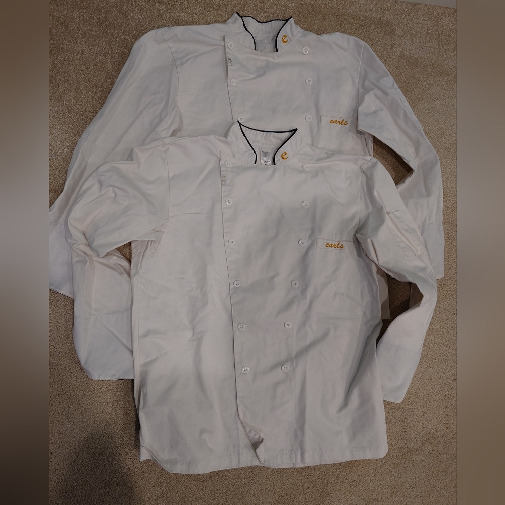 Two Earls Chef Jackets Size Medium- Like New Condition!